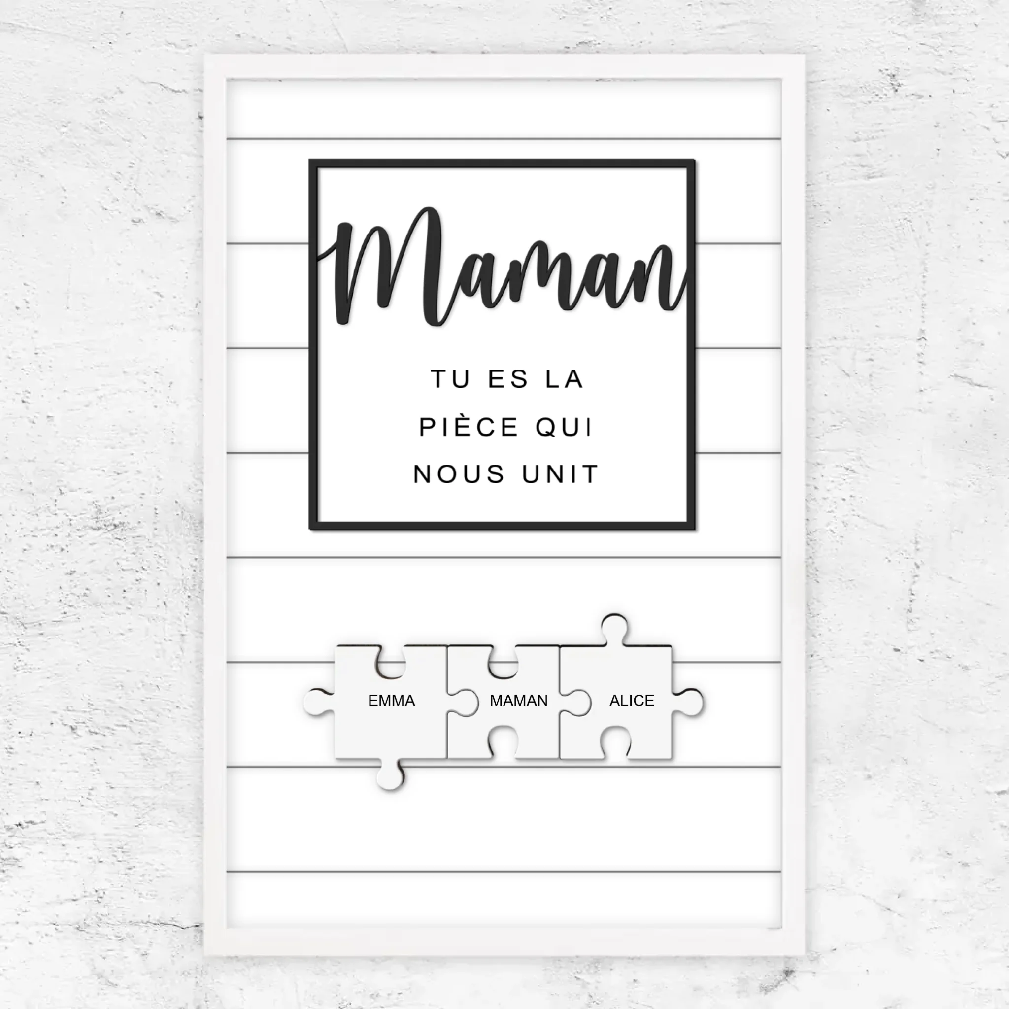 Poster personnalisé – Puzzle maman – tu nous unis