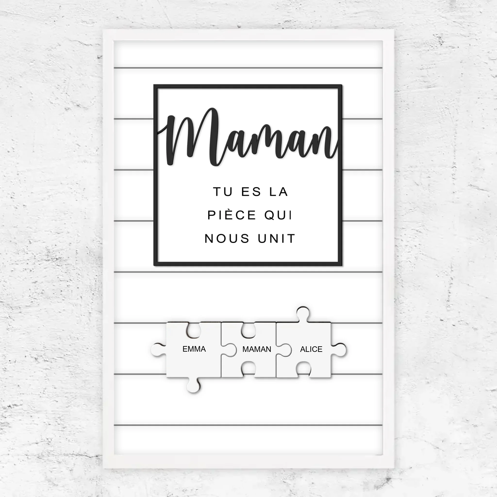Poster personnalisé – Puzzle maman – tu nous unis