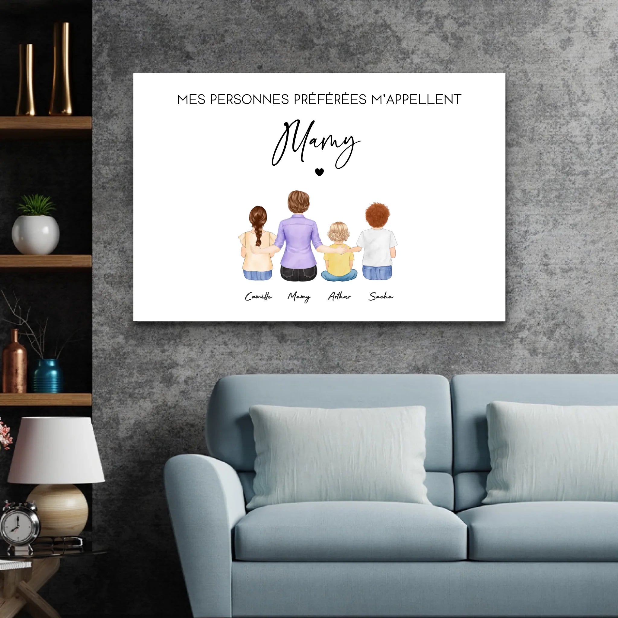 Toile personnalisée – Mes personnes préférées m’appellent Mamie