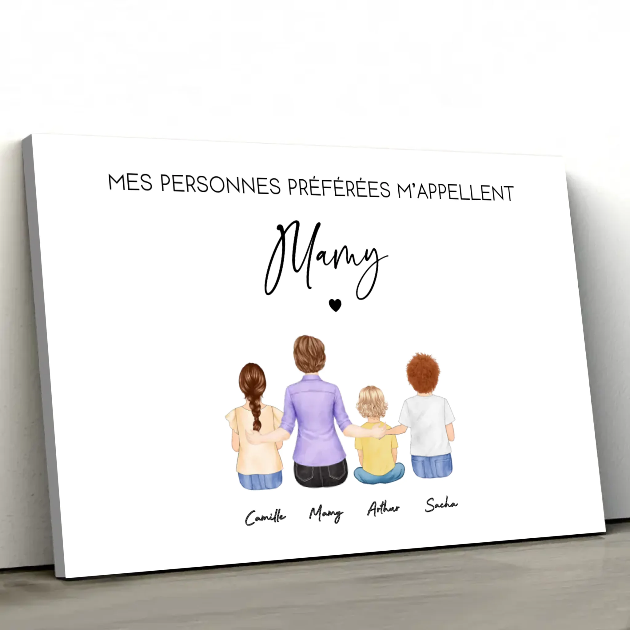 Toile personnalisée – Mes personnes préférées m’appellent Mamie
