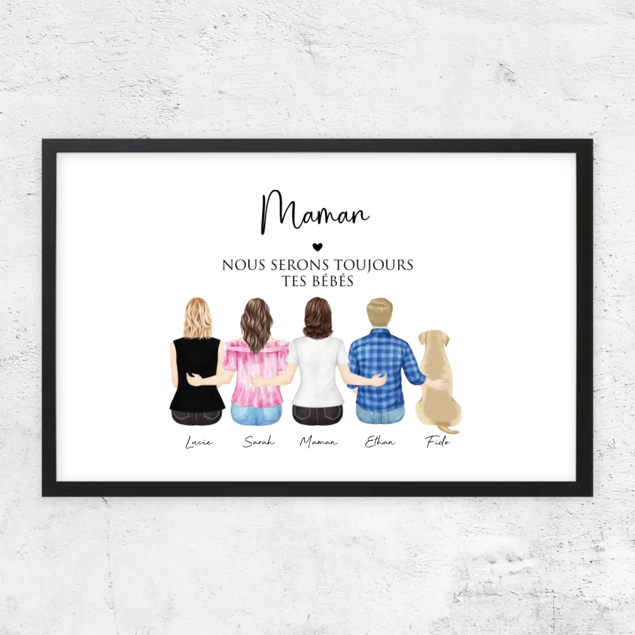 Poster personnalisé – Maman et ses enfants