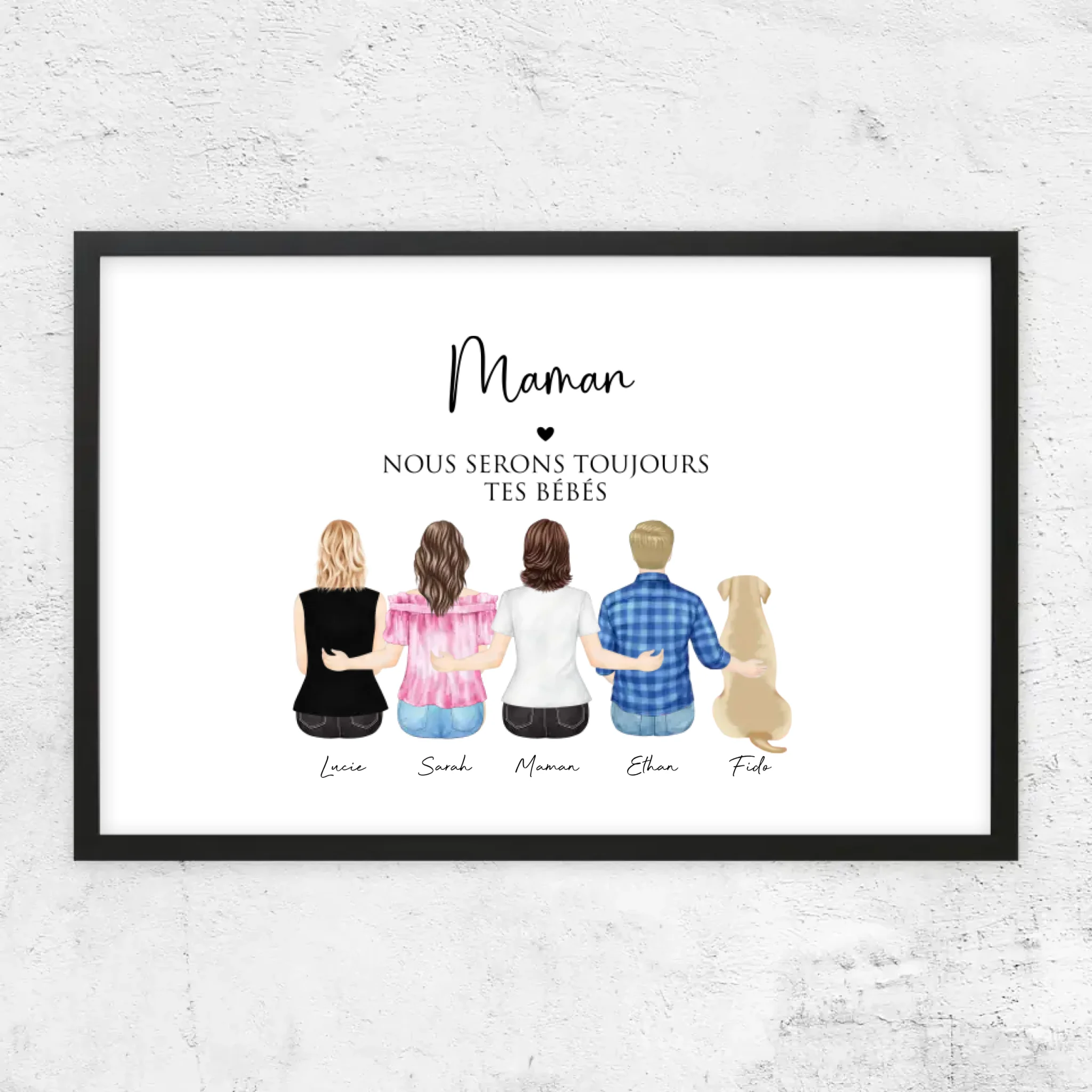 Poster personnalisé – Maman et ses enfants