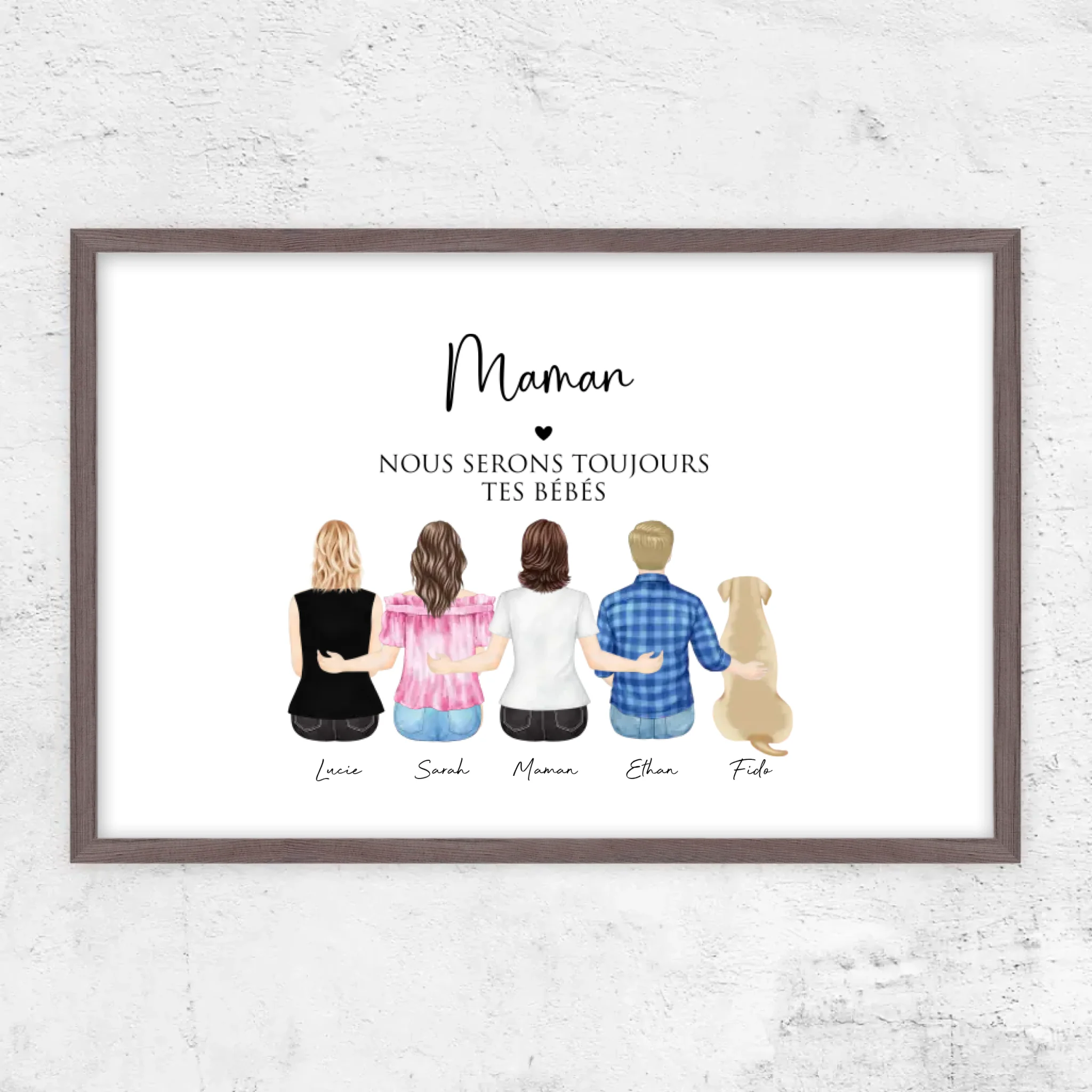 Poster personnalisé – Maman et ses enfants