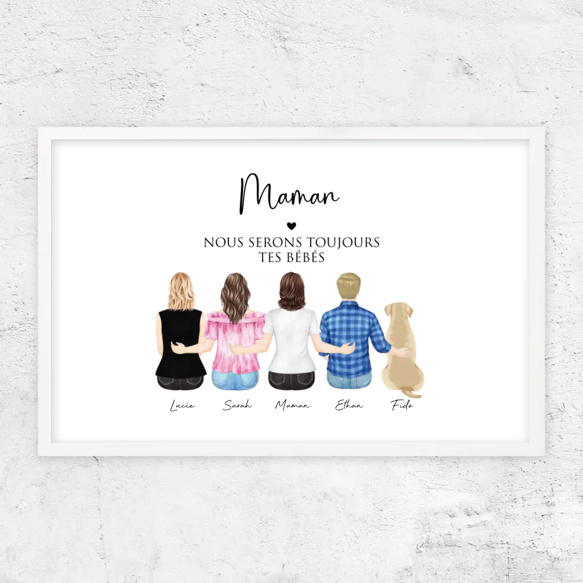Poster personnalisé – Maman et ses enfants