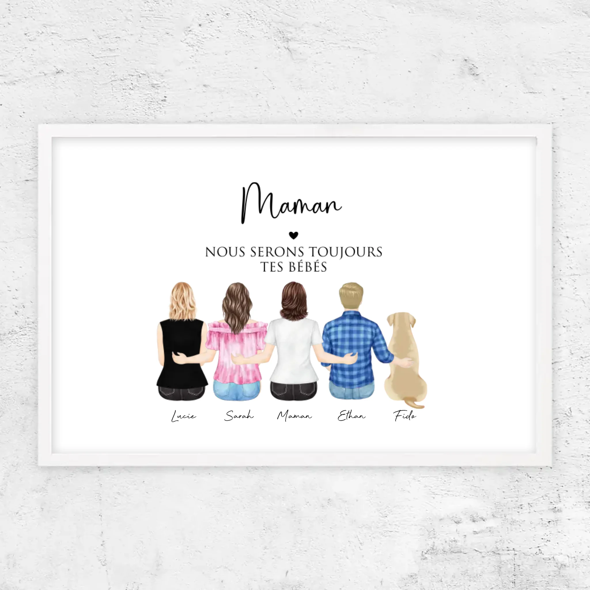 Poster personnalisé – Maman et ses enfants