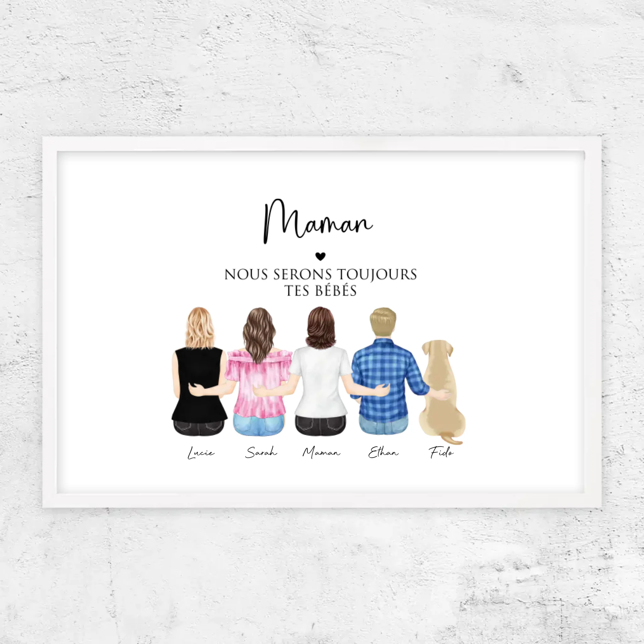 Poster personnalisé – Maman et ses enfants